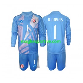 Completo Calcio Costa Rica Keylor Navas 1 Portiere Bambino Divisa Prima 2024 ML